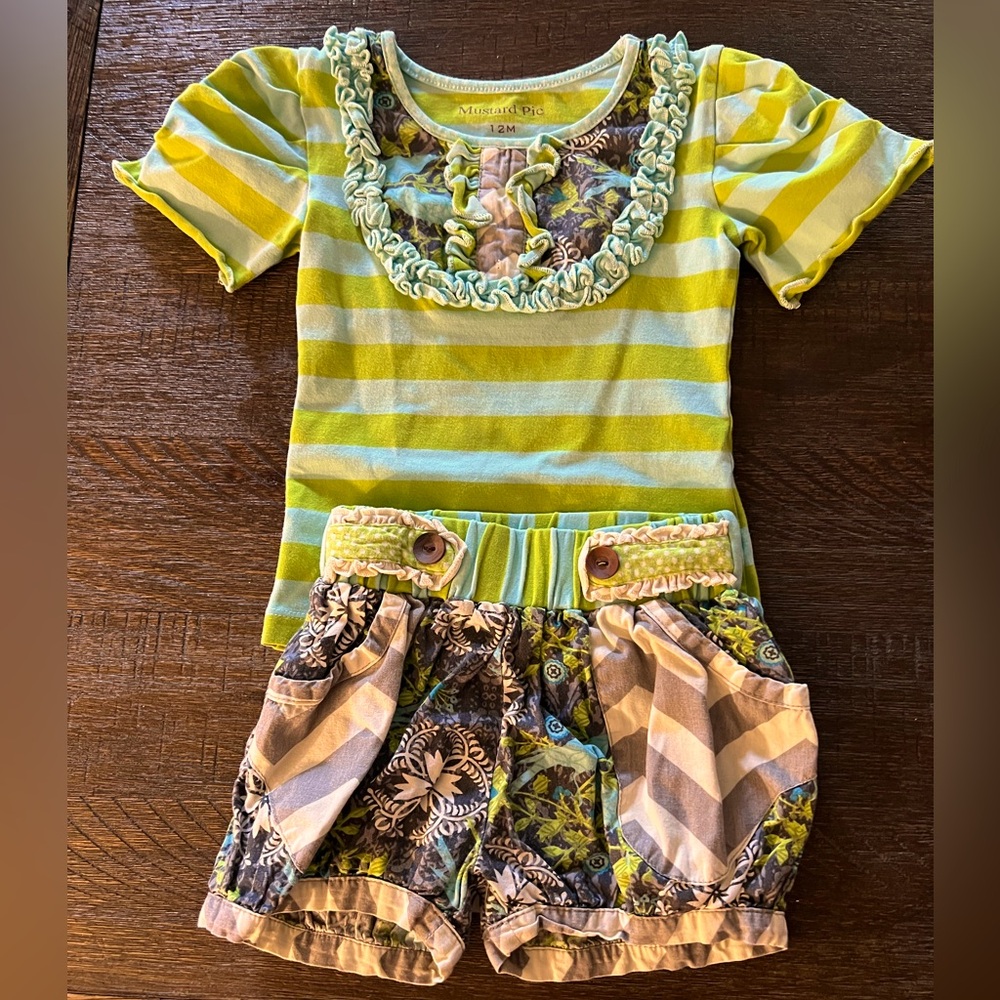 2pc Mustard Pie Infant Matching Outfit.